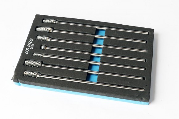 Stiftfrezenset hardmetaal extra lang 7-delig